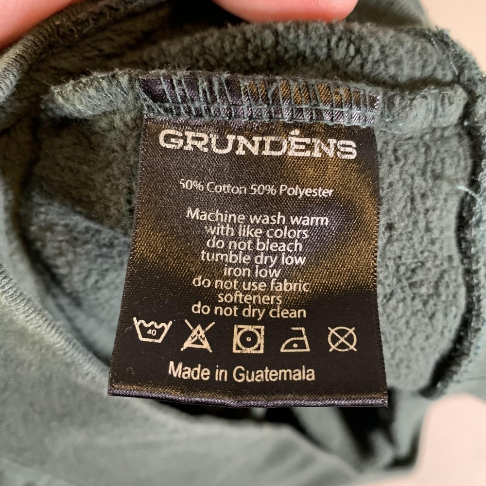 Grundens Hoodie Mens Small Green Pullover Fleece Sweatshirt Fishing Graphic - Picture 12 of 15
